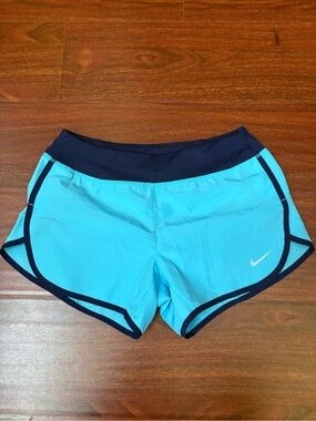 Nike Turquoise Running Shorts with Navy Trim